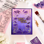 Pinkfresh Studio Twilight Tales Stamps Dies Stencils And Press Plates Bundle The Darkest Nights Lead To The Brightest Stories Card