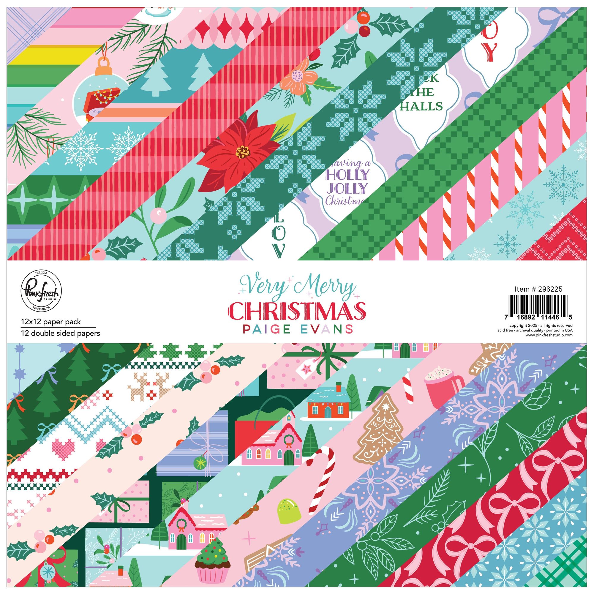 Pinkfresh Studio Very Merry Christmas 12 x 12 Paper Pack 296225