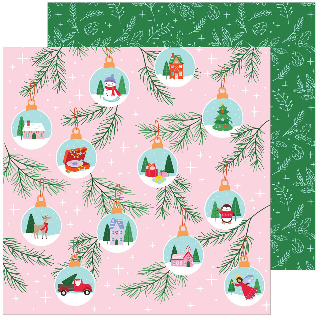 Pinkfresh Studio Very Merry Christmas 12 x 12 Paper Pack 296225 Holiday Ornaments