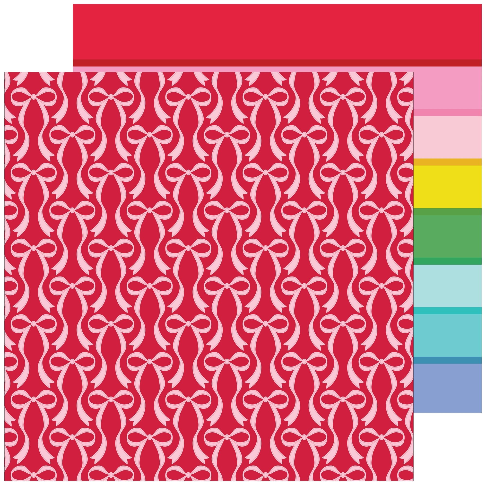 Pinkfresh Studio Very Merry Christmas 12 x 12 Paper Pack 296225 Holiday Ribbon Bows
