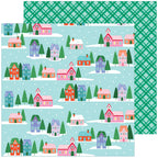 Pinkfresh Studio Very Merry Christmas 12 x 12 Paper Pack 296225 Holiday Village Scene