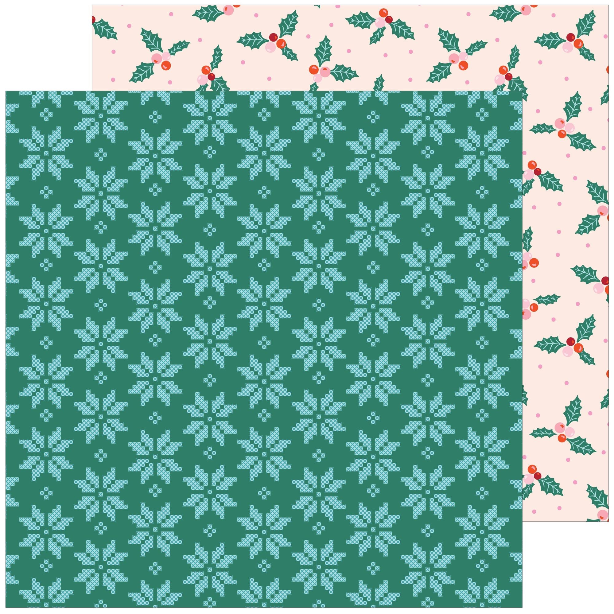 Pinkfresh Studio Very Merry Christmas 12 x 12 Paper Pack 296225 Sweater Snowflakes