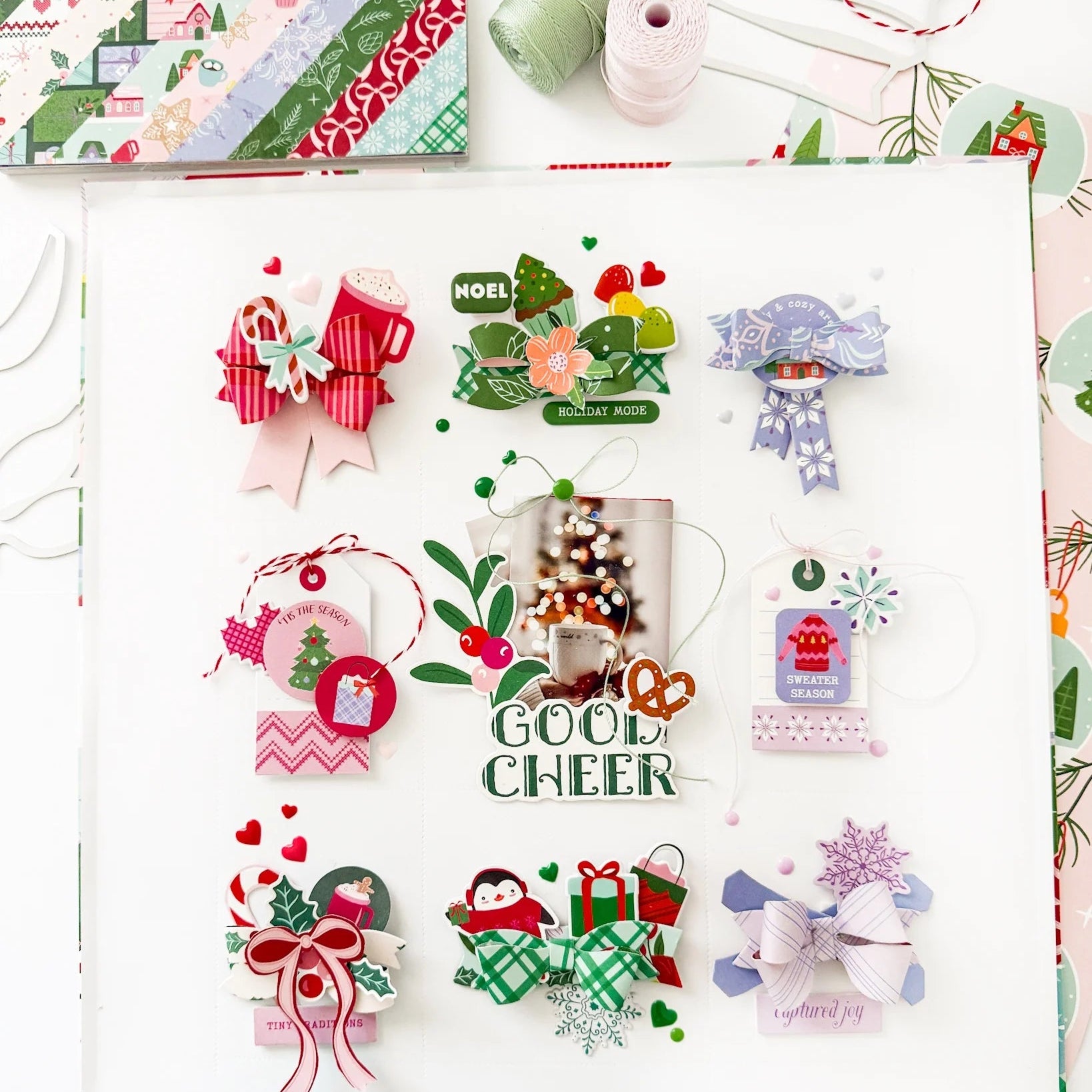 Pinkfresh Studio Very Merry Christmas 6 x 8 Paper Pack 297525 Holiday Bows Layout | color-code:ALT01