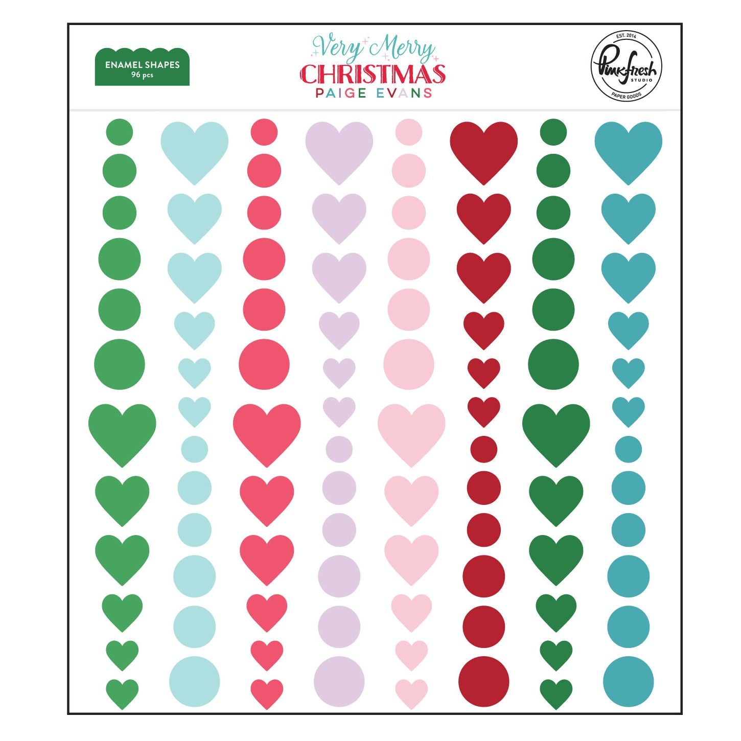 Pinkfresh Studio Very Merry Christmas Enamel Shapes 298425
