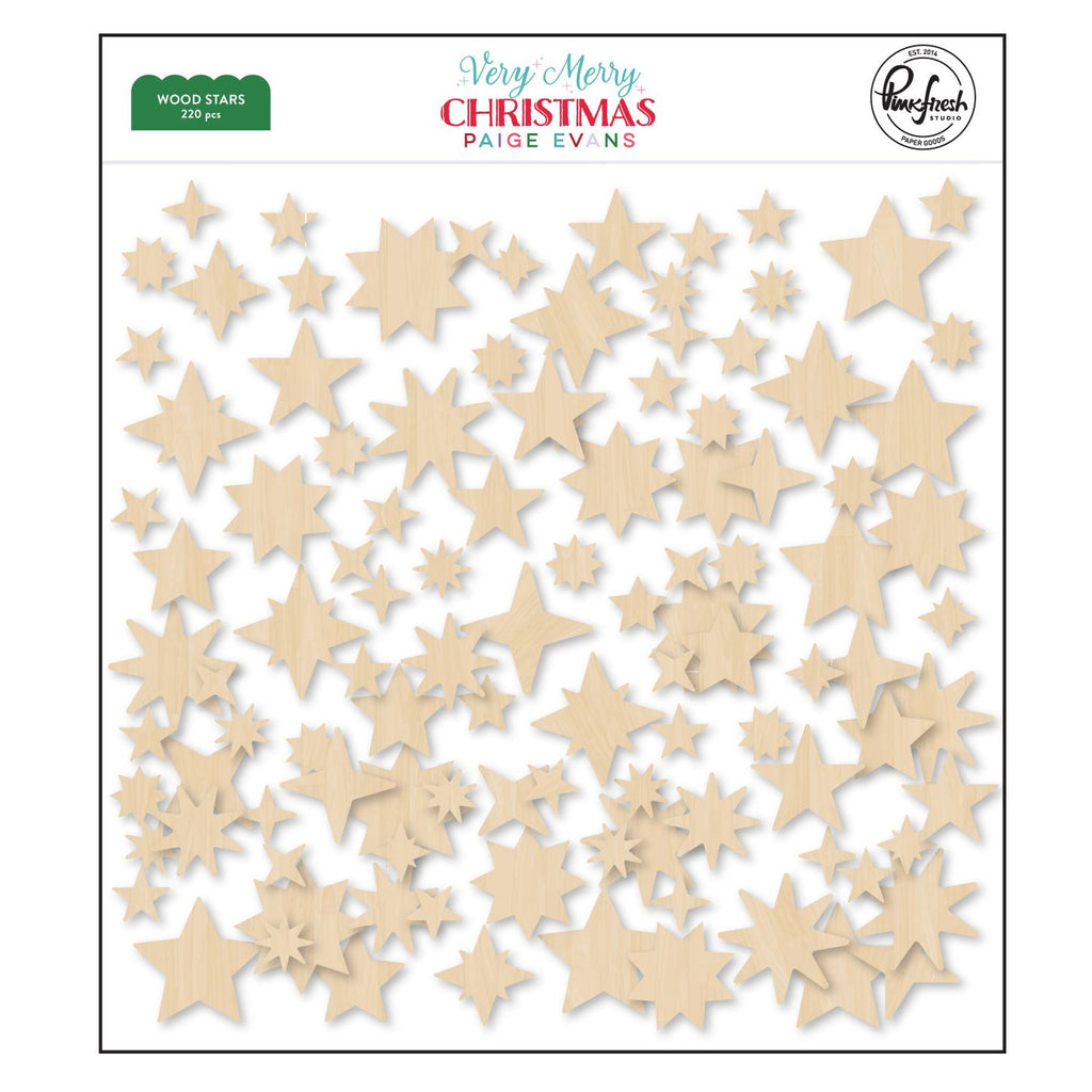 Pinkfresh Studio Very Merry Christmas Wood Stars 298325