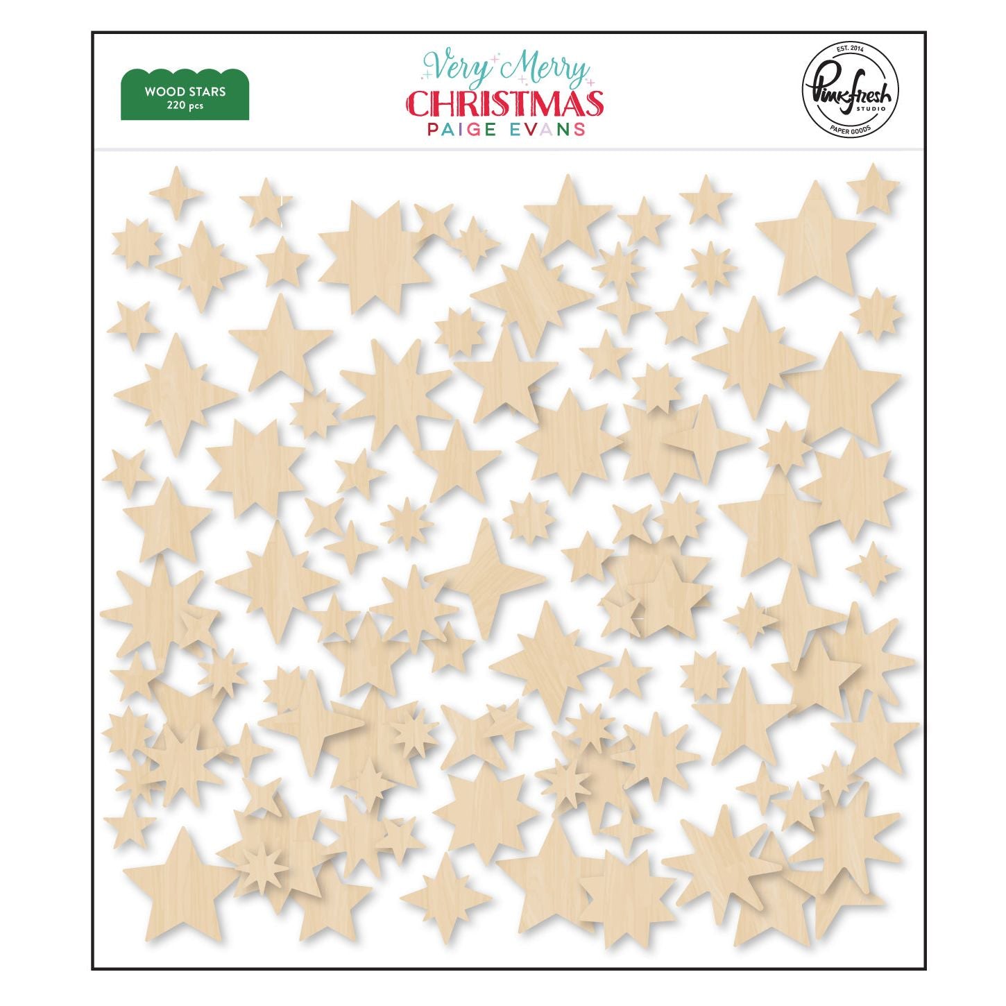 Pinkfresh Studio Very Merry Christmas Wood Stars 298325