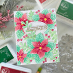 Pinkfresh Studio Whispers of Poinsettias Die 292125 Christmas Season Card