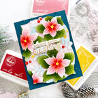 Pinkfresh Studio Whispers of Poinsettias Die 292125 Christmas Wishing Card