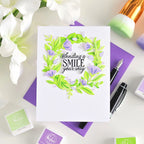 Pinkfresh Studio Wild Meadow Wreath Dies 310925 Sending A Smile Your Way Card