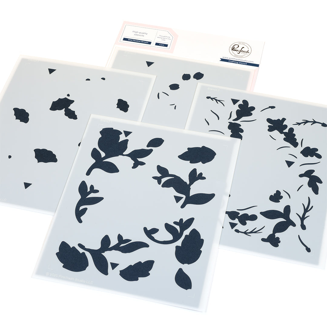 Pinkfresh Studio Wild Meadow Wreath Stencils 311025
