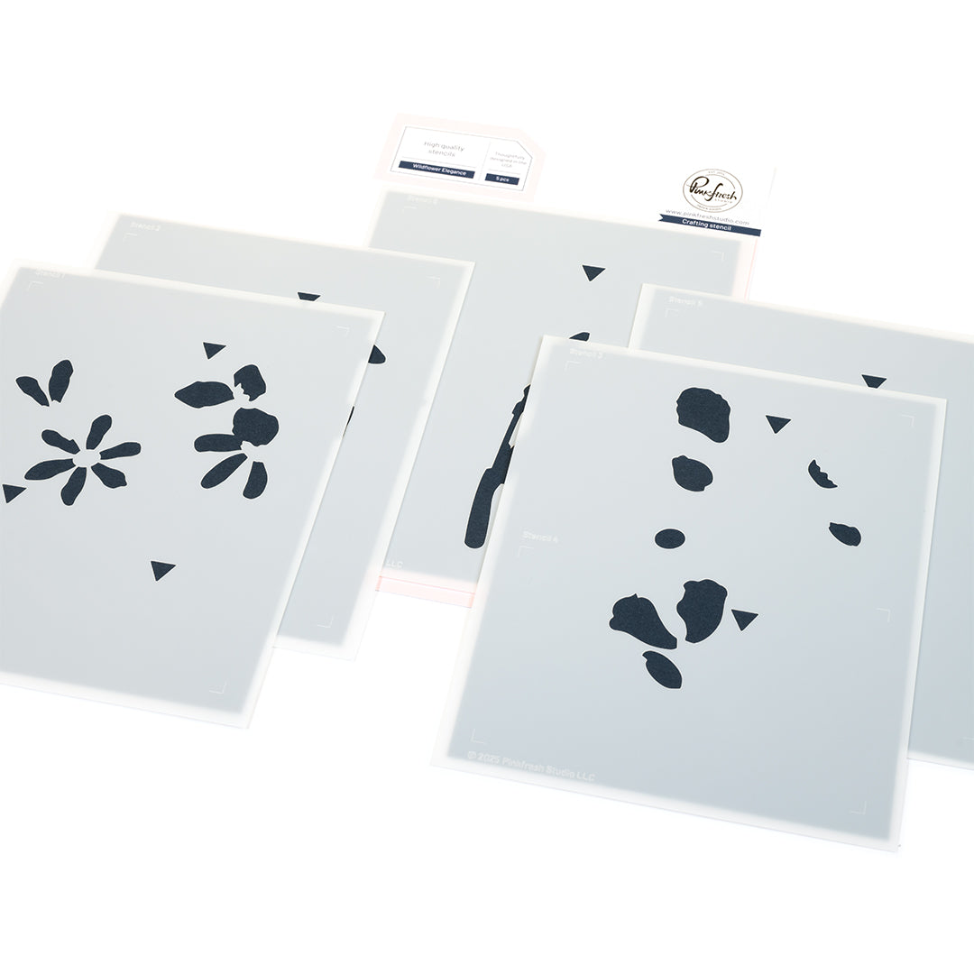 Pinkfresh Studio Wildflower Elegance Die And Stencils Bundle 307725-WildflowerElegance-Stencil