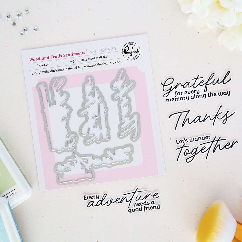 Pinkfresh Studio Woodland Trails Sentiments Dies 329926