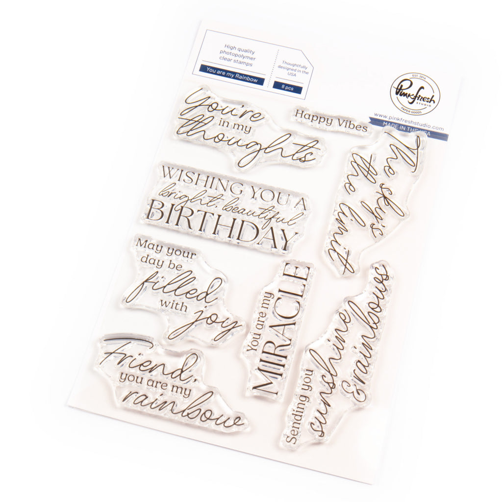 Pinkfresh Studio You Are My Rainbow Stamps And Dies Bundle 271025