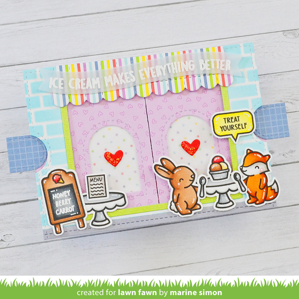Lawn Fawn Pint-Sized Patterns Summertime 6x6 Inch Paper Pack lf3406 Ice Cream