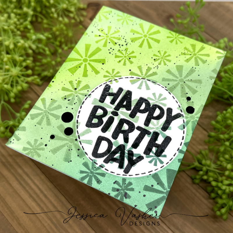 Simon Says Clear Stamp Pinwheel Party Background 1347ss Beautiful Moments Birthday Card