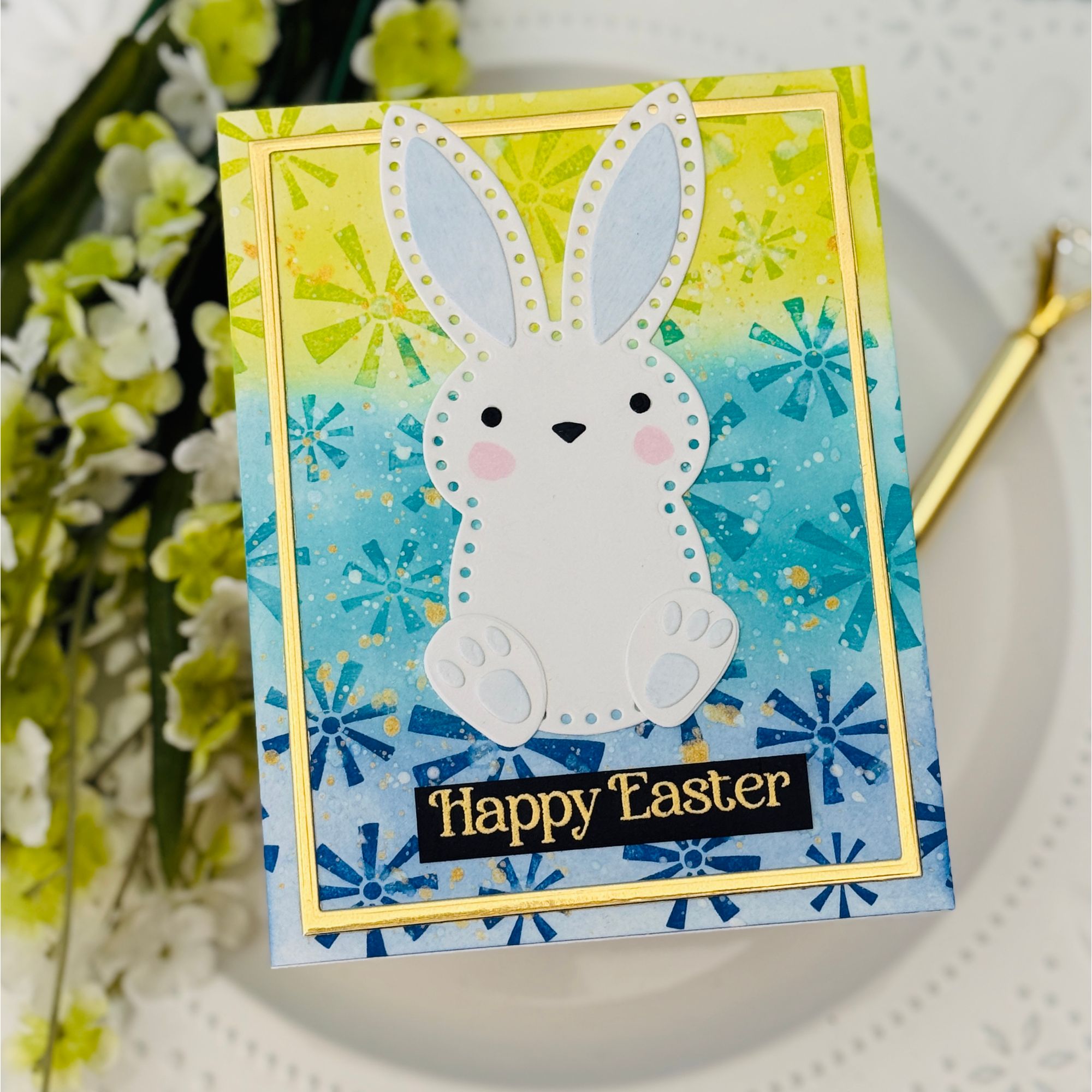 Simon Says Clear Stamp Pinwheel Party Background 1347ss Beautiful Moments Easter Card