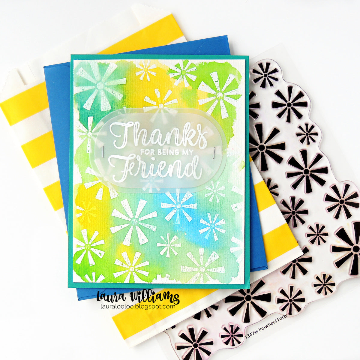 Simon Says Clear Stamp Pinwheel Party Background 1347ss Beautiful Moments Friend Card | color-code:ALT03