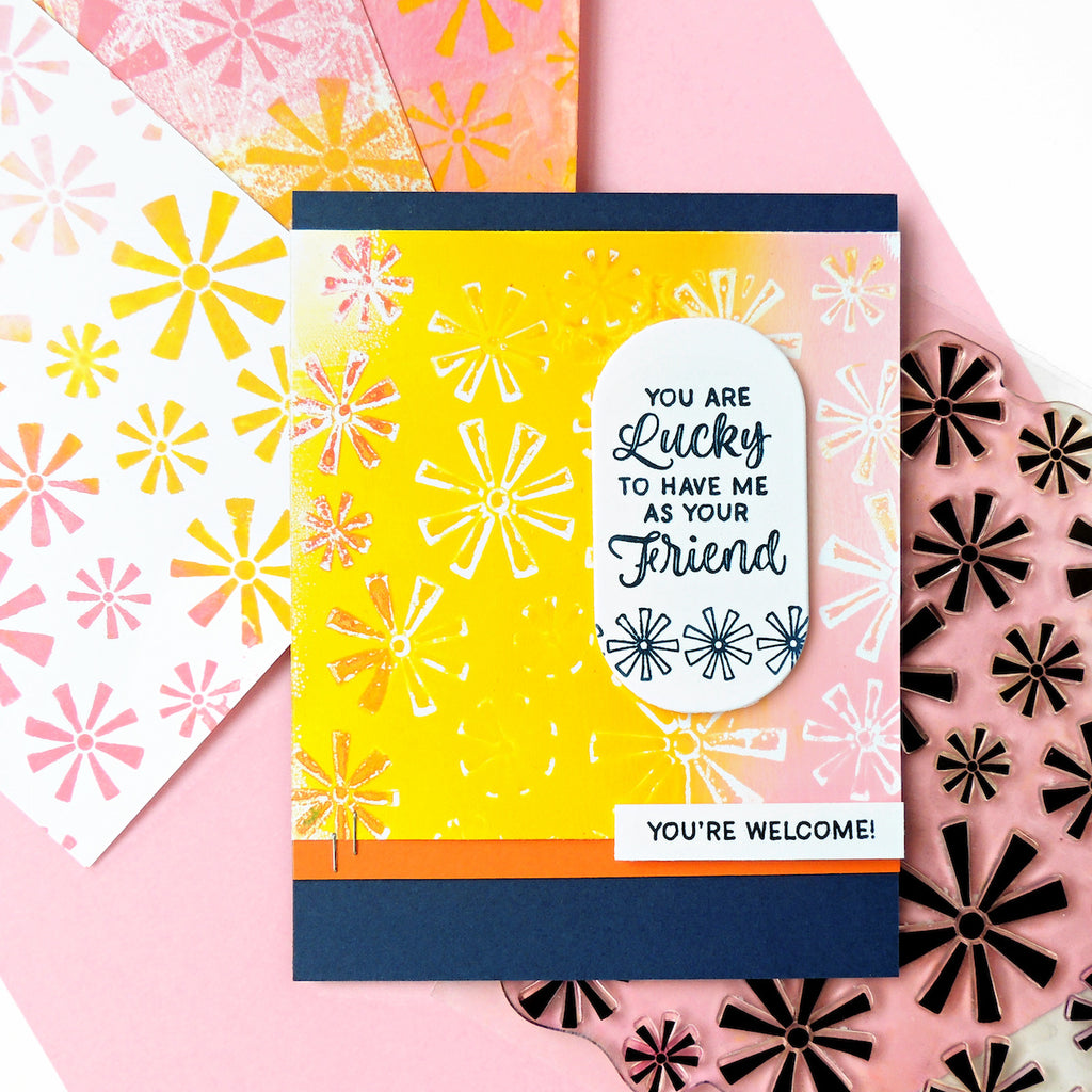 Simon Says Clear Stamp Pinwheel Party Background 1347ss Beautiful Moments Friend Card | color-code:ALT04