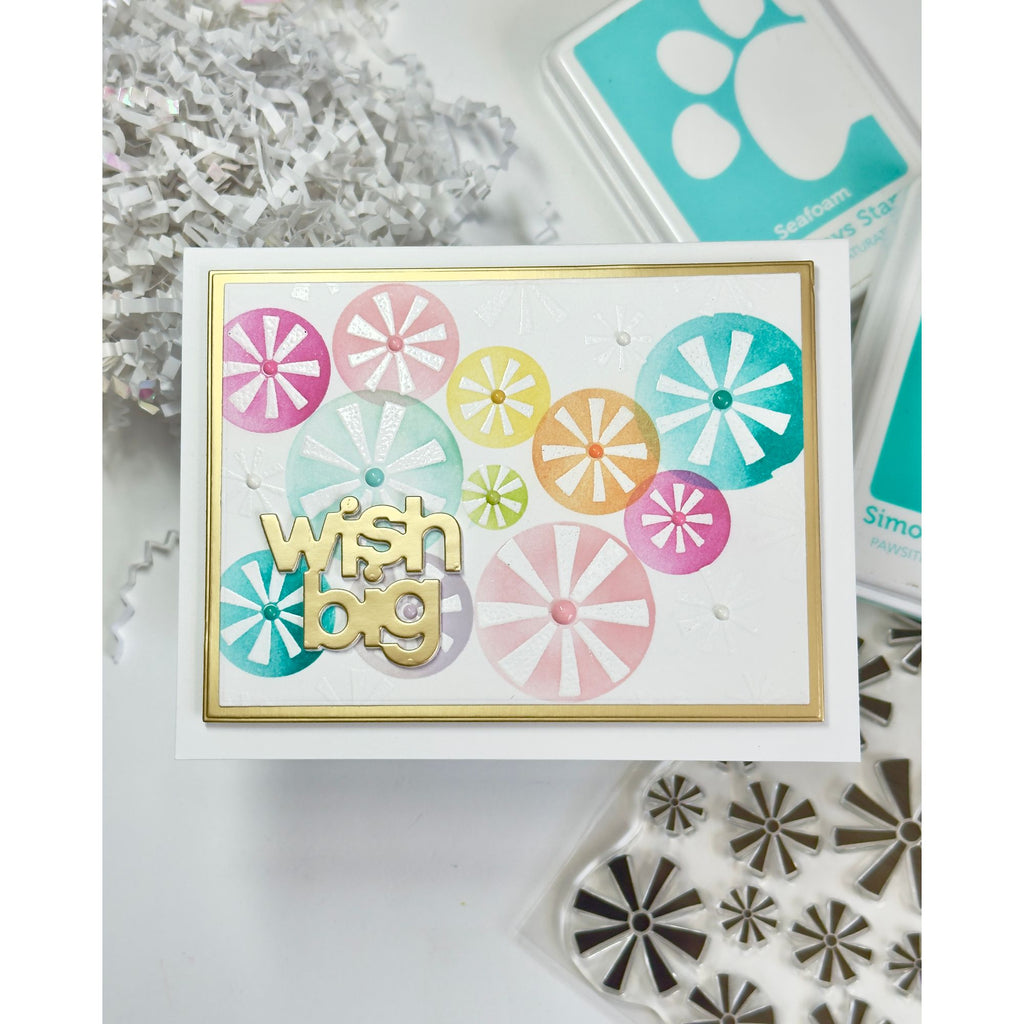 Simon Says Clear Stamp Pinwheel Party Background 1347ss Beautiful Moments Birthday Card