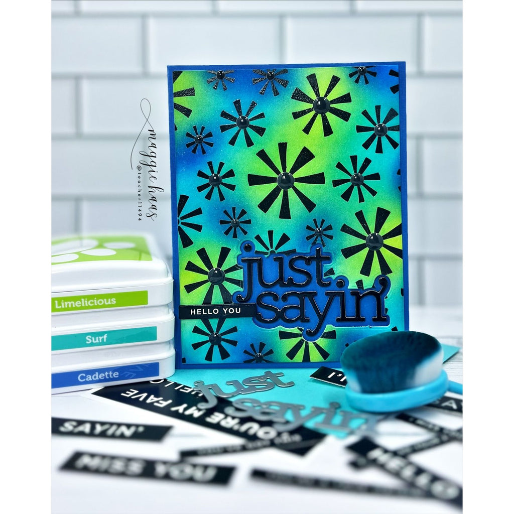 Simon Says Clear Stamp Pinwheel Party Background 1347ss Beautiful Moments Hello Card