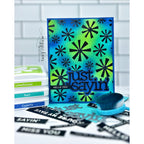 Simon Says Clear Stamp Pinwheel Party Background 1347ss Beautiful Moments Hello Card