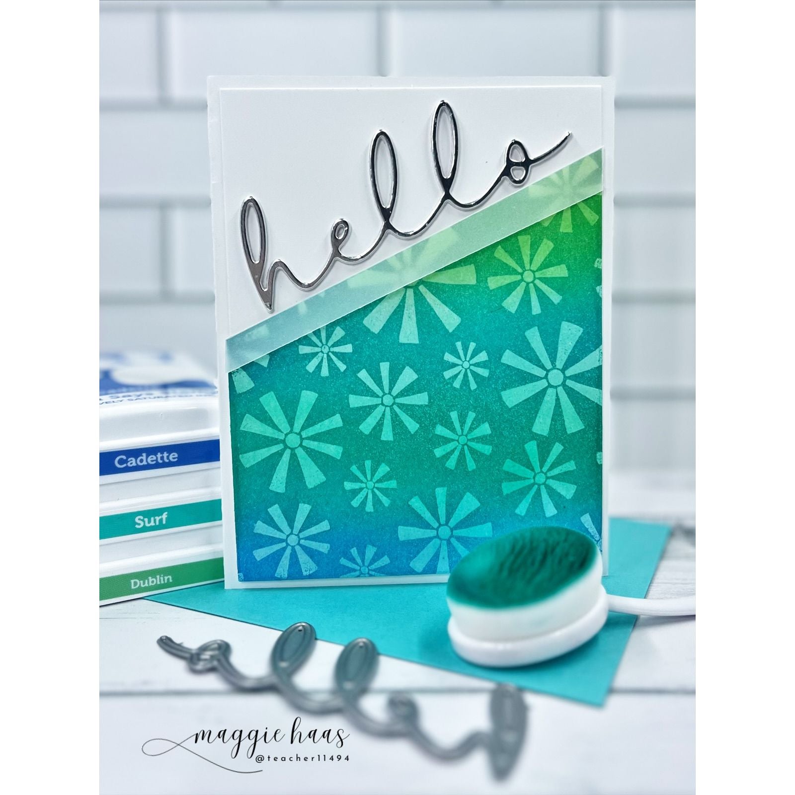 Simon Says Clear Stamp Pinwheel Party Background 1347ss Beautiful Moments Hello Card