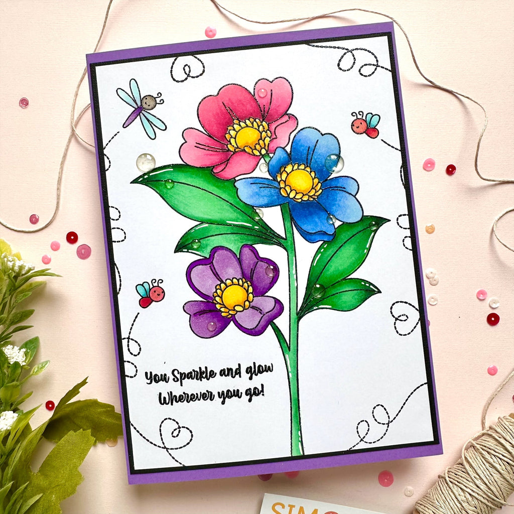 Simon Says Clear Stamps Pixie Dust 2167ssc To Be Loved Sparkle and Glow Card