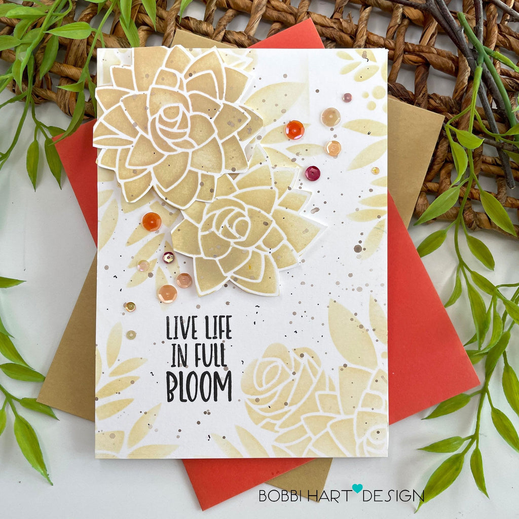 Simon Says Clear Stamps Plant Sentiments m302729 Just A Note Encouragement Card