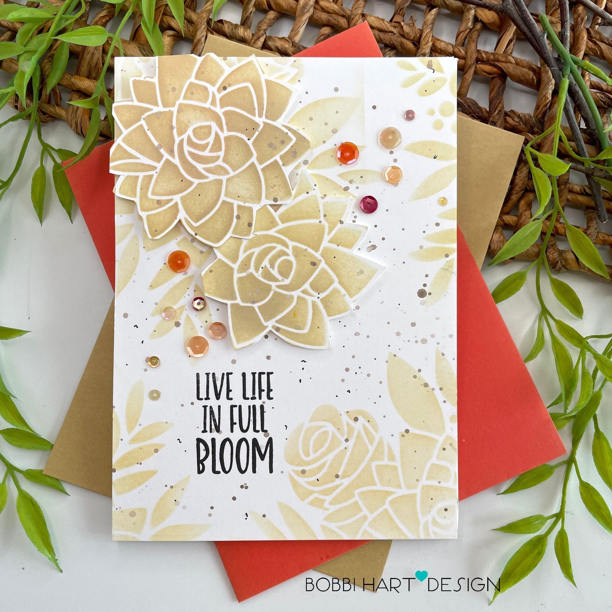 Simon Says Clear Stamps Plant Sentiments m302729 Just A Note Encouragement Card