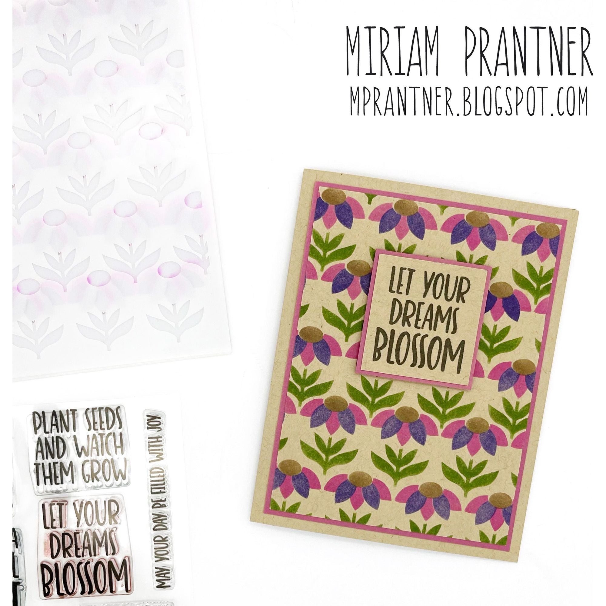 Simon Says Clear Stamps Plant Sentiments m302729 Just A Note Encouragement Card