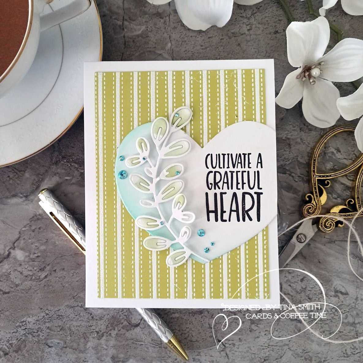 Simon Says Clear Stamps Plant Sentiments m302729 Just A Note Encouragement Card