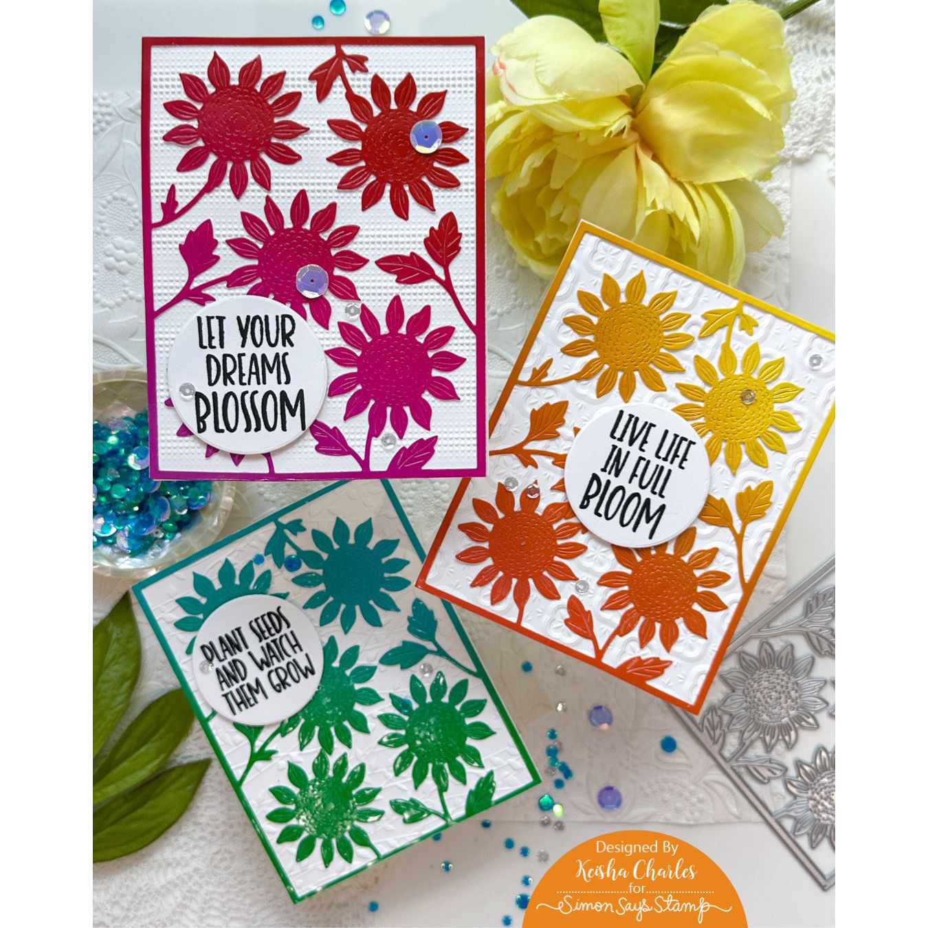 Simon Says Clear Stamps Plant Sentiments m302729 Just A Note Encouragement Cards | color-code:ALT09