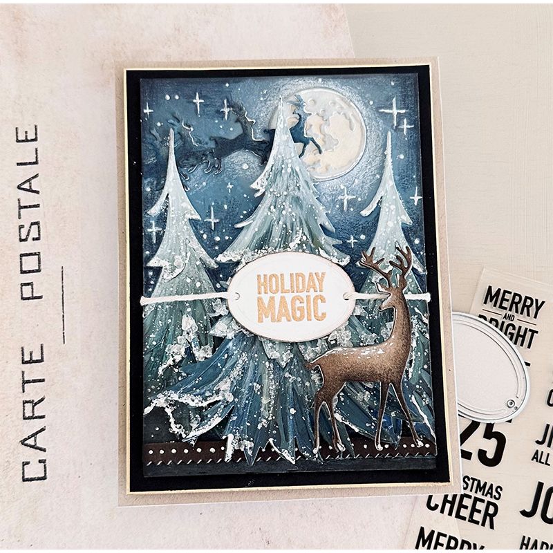 Simon Says Clear Stamps Plaque Slides Christmas 3240ssc Holiday Card