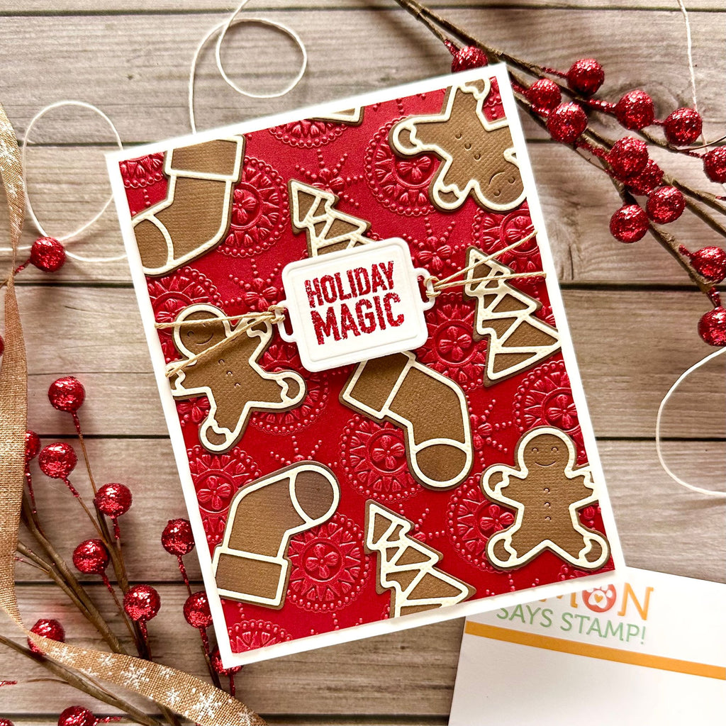 Simon Says Clear Stamps Plaque Slides Christmas 3240ssc Holiday Card