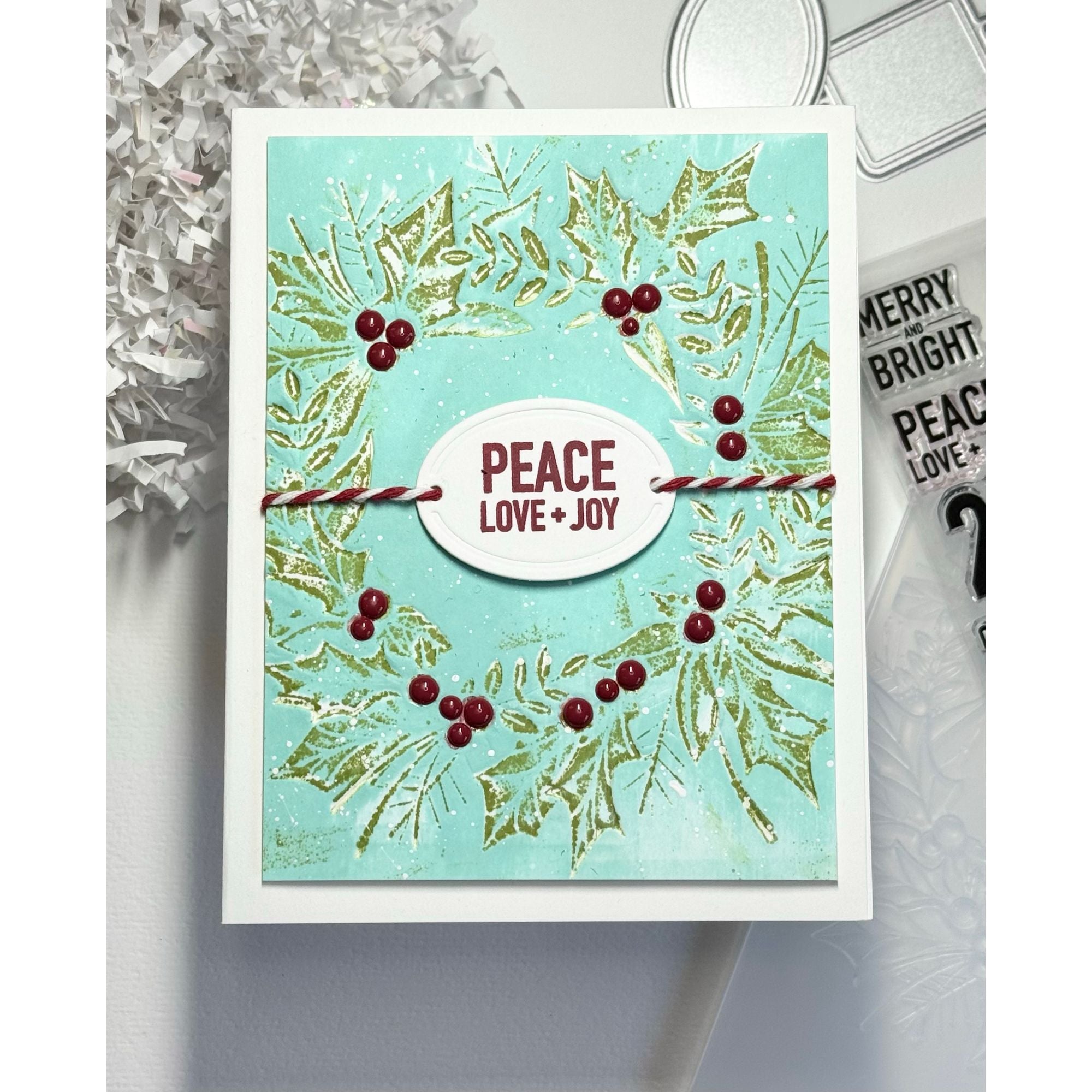 Simon Says Stamp Plaque Slides Wafer Dies 1351sdc Sugar and Spice Holiday Card
