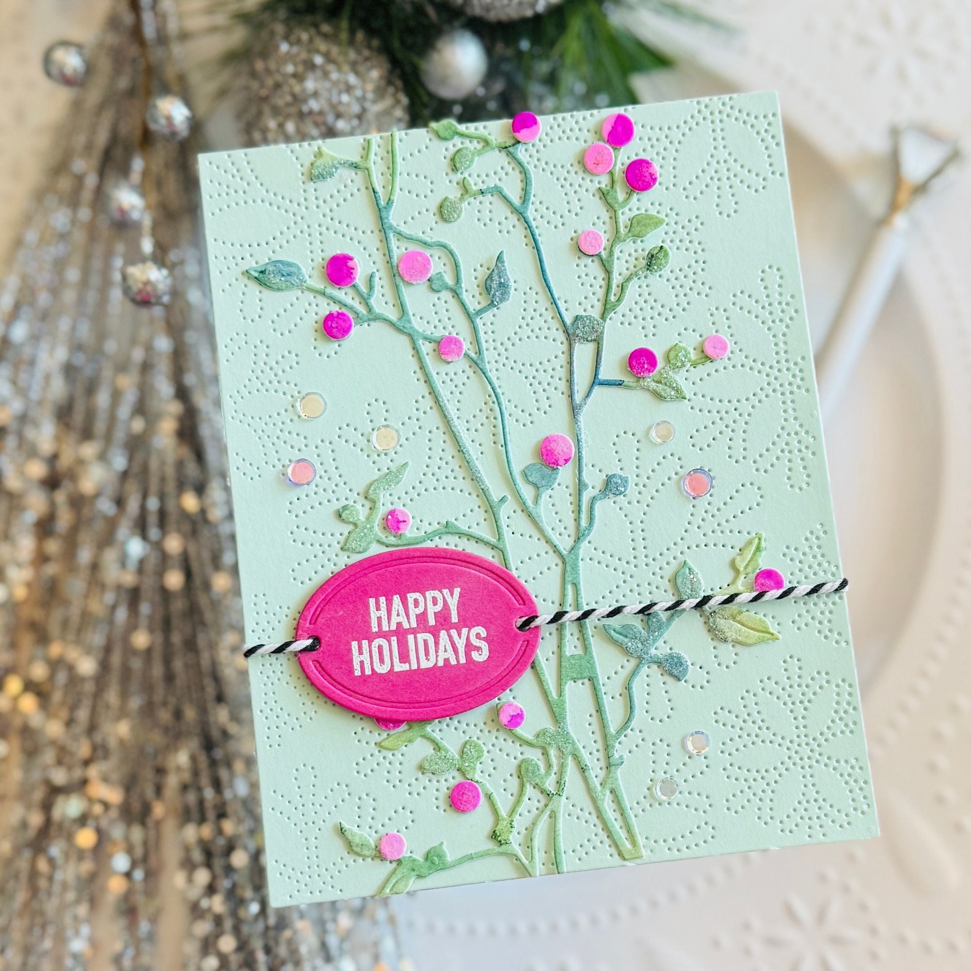 Simon Says Clear Stamps Plaque Slides Christmas 3240ssc Holiday Card