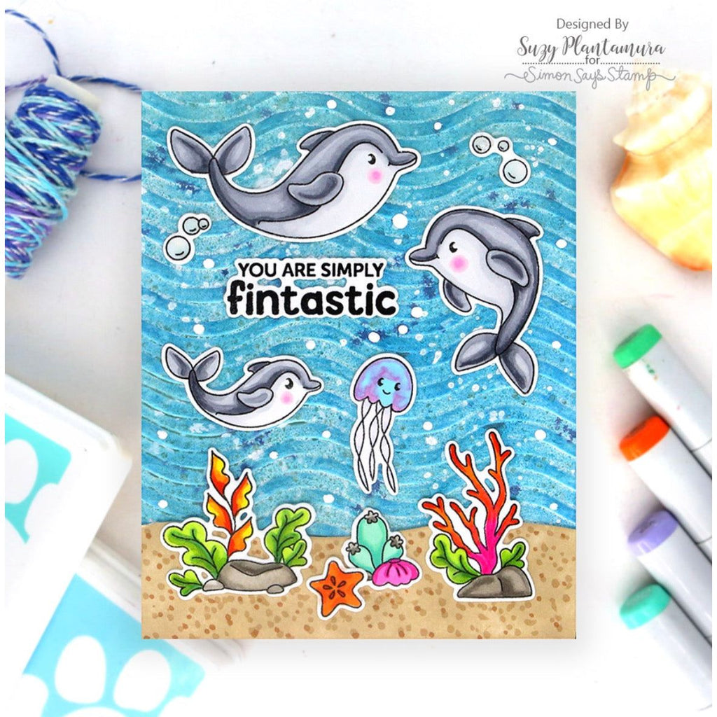 Simon Says Stamp Playful Dolphins Wafer Dies 1362sdc Friend Like You Friend Card | color-code:ALT03