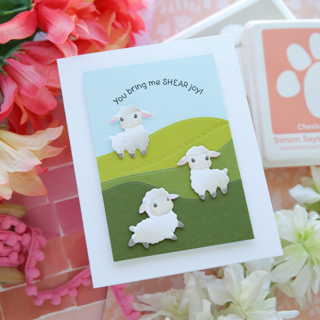 Simon Says Stamp Embossing Folder Dies and Stencils Playful Lambs set1187pl Beautiful Moments Friend Card | color-code:ALT05
