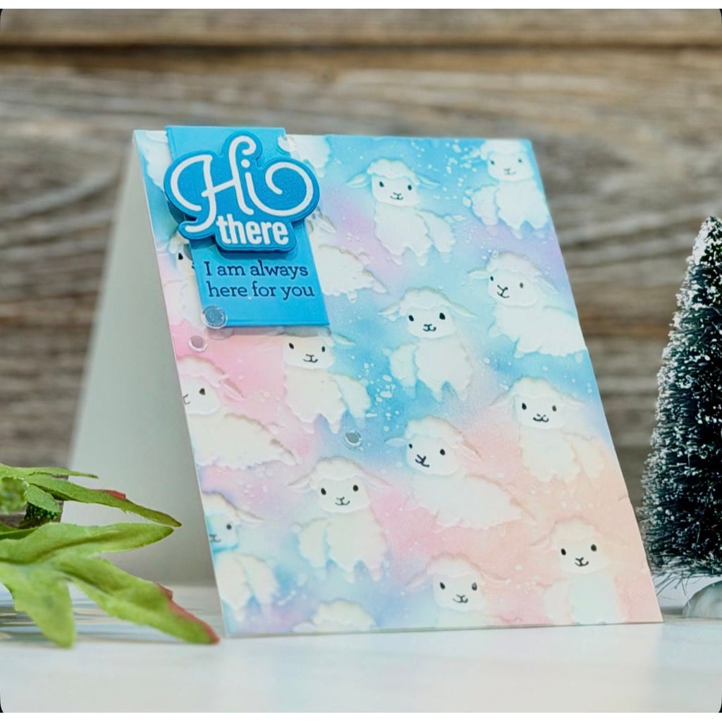 Simon Says Stamp Embossing Folder and Cutting Dies Playful Lambs sfd592 Beautiful Moments Here for You Card
