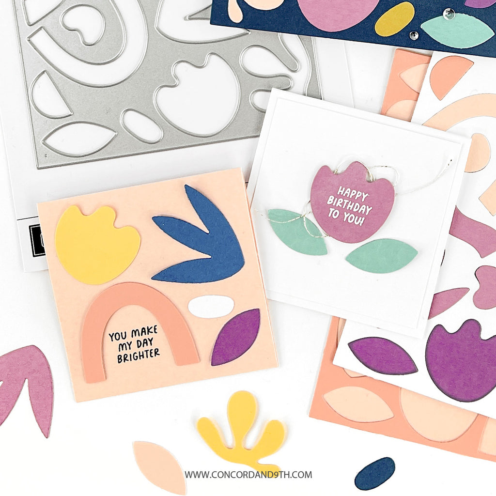 Concord & 9th Playful Pieces Dies 11821 happy birthday shape card