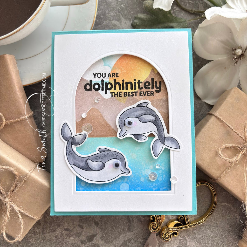 Simon Says Stamp Playful Dolphins Wafer Dies 1362sdc Friend Like You Love You Card | color-code:ALT02