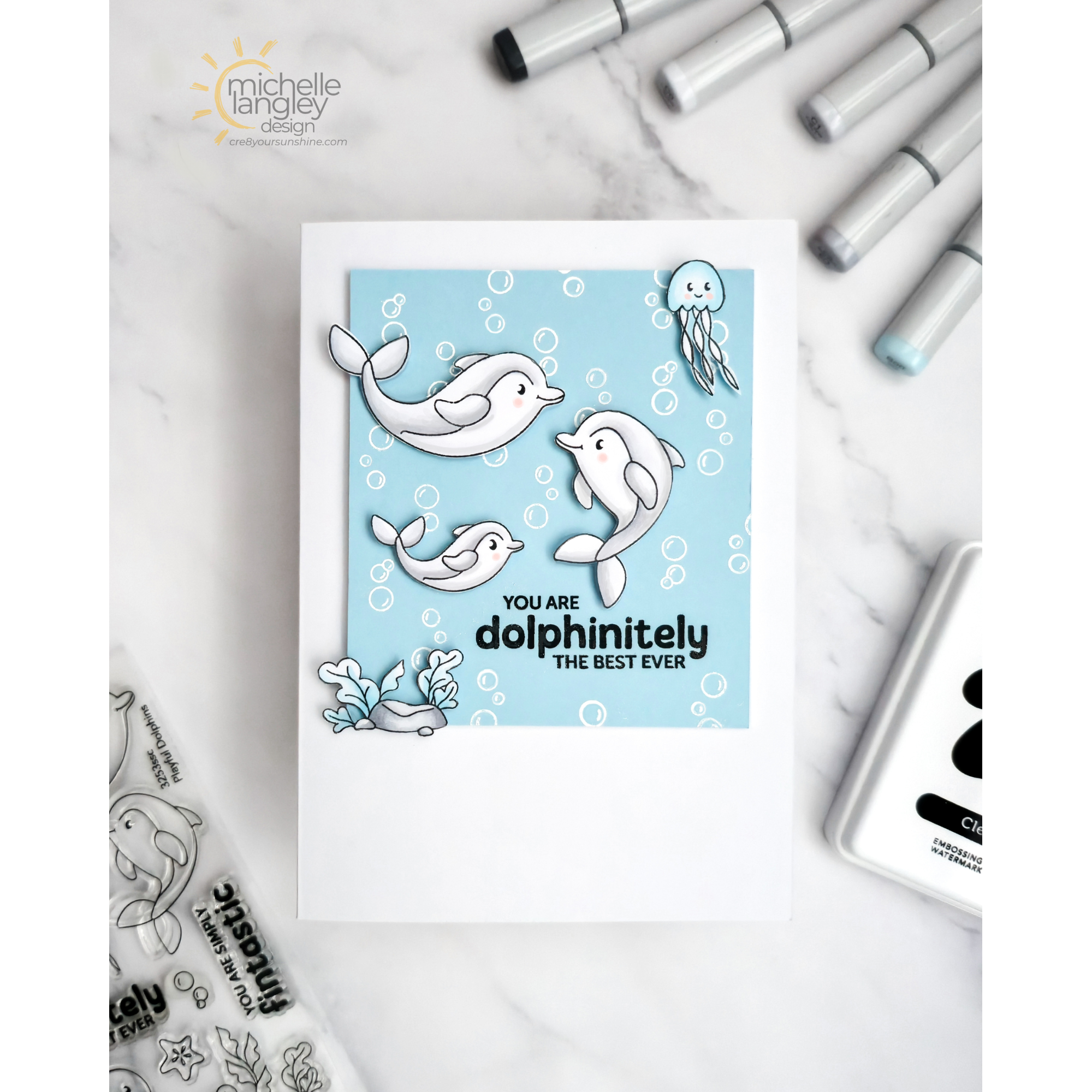 Simon Says Stamps and Dies Playful Dolphins set1004pd Friend Like You Friend Card