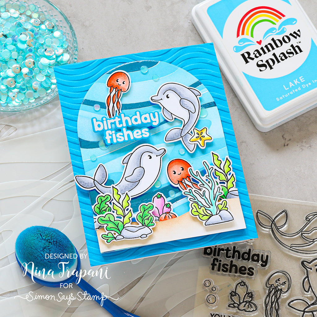 Simon Says Clear Stamps Playful Dolphins 3253ssc Friend Like You Birthday Card | color-code:ALT01