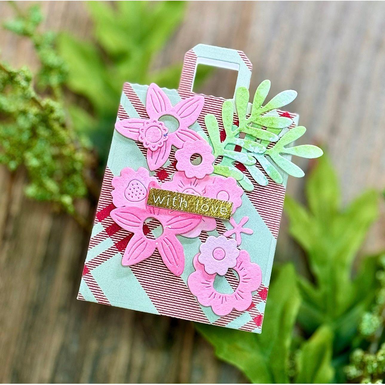 Simon Says Stamp Plentiful Petals Wafer Dies s871 Smitten Love Tag
