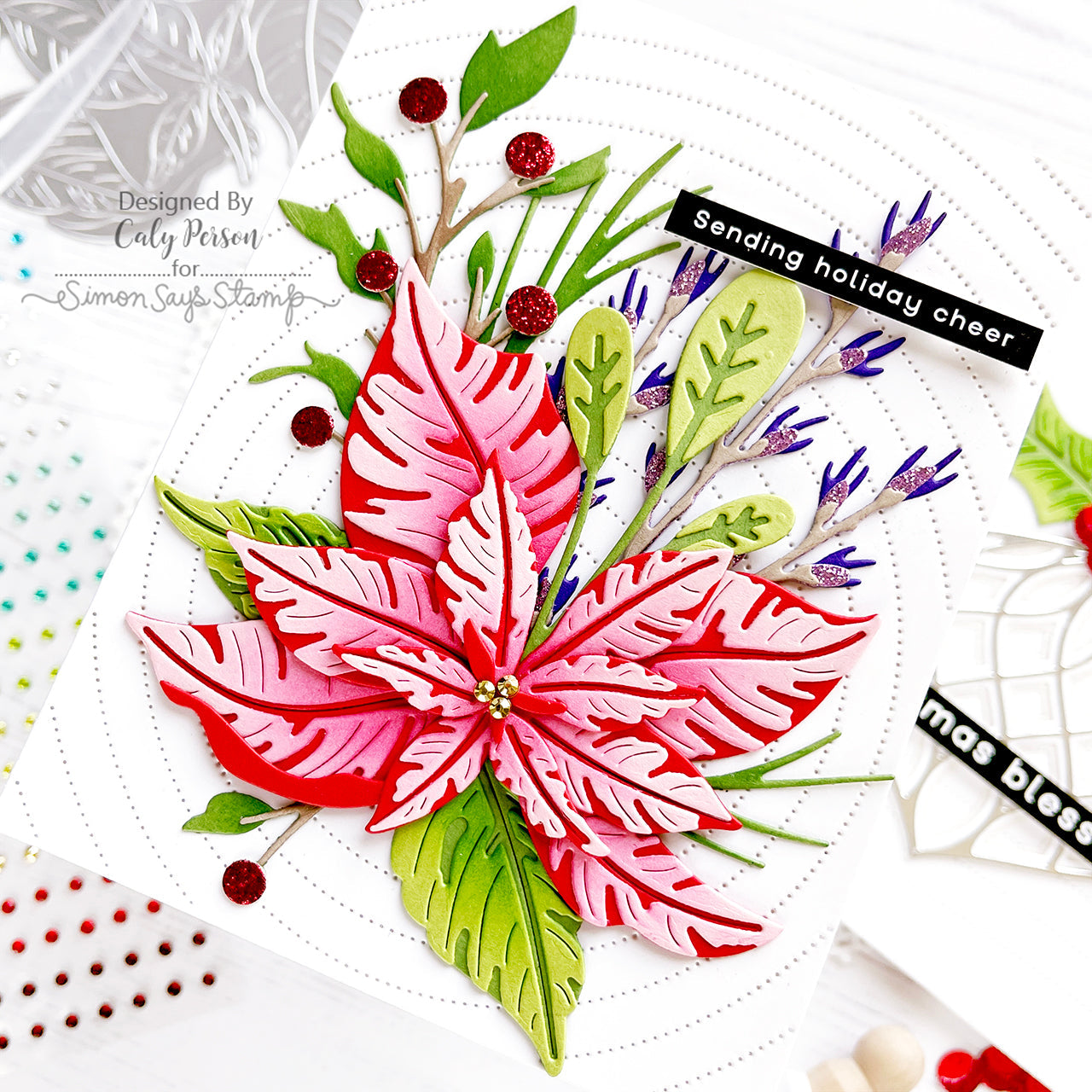 Birch Press Design Oval Leaf Branches Contour Layers Dies 57525 holiday card | color-code:ALT01