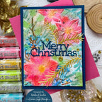 Simon Says Stamp Embossing Folder Poinsettia Jubilee sf422 Festive Fun Christmas Card | color-code:ALT01