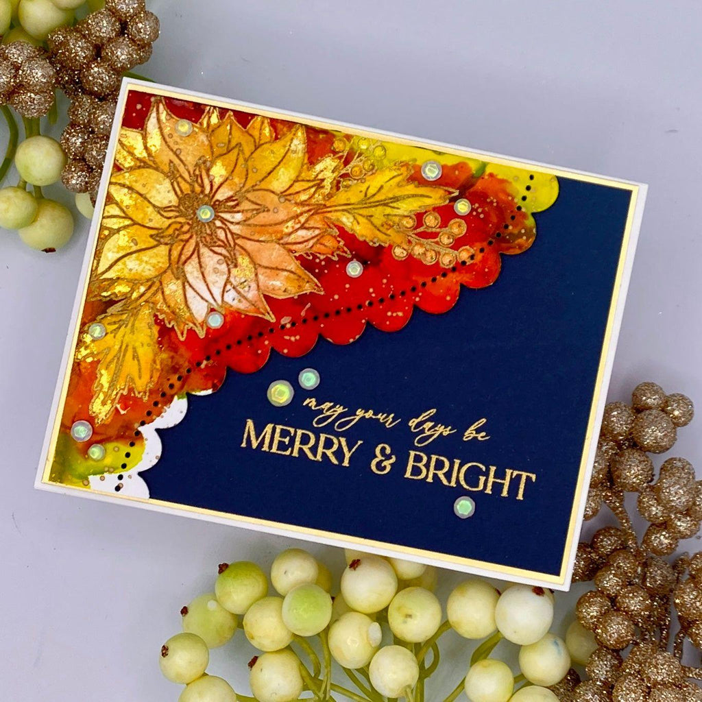 Simon Says Clear Stamp Poinsettia Swag 3140ssc Festive Fun Christmas Card | color-code:ALT01