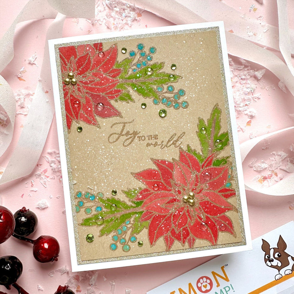 Simon Says Clear Stamp Poinsettia Swag 3140ssc Festive Fun Christmas Card