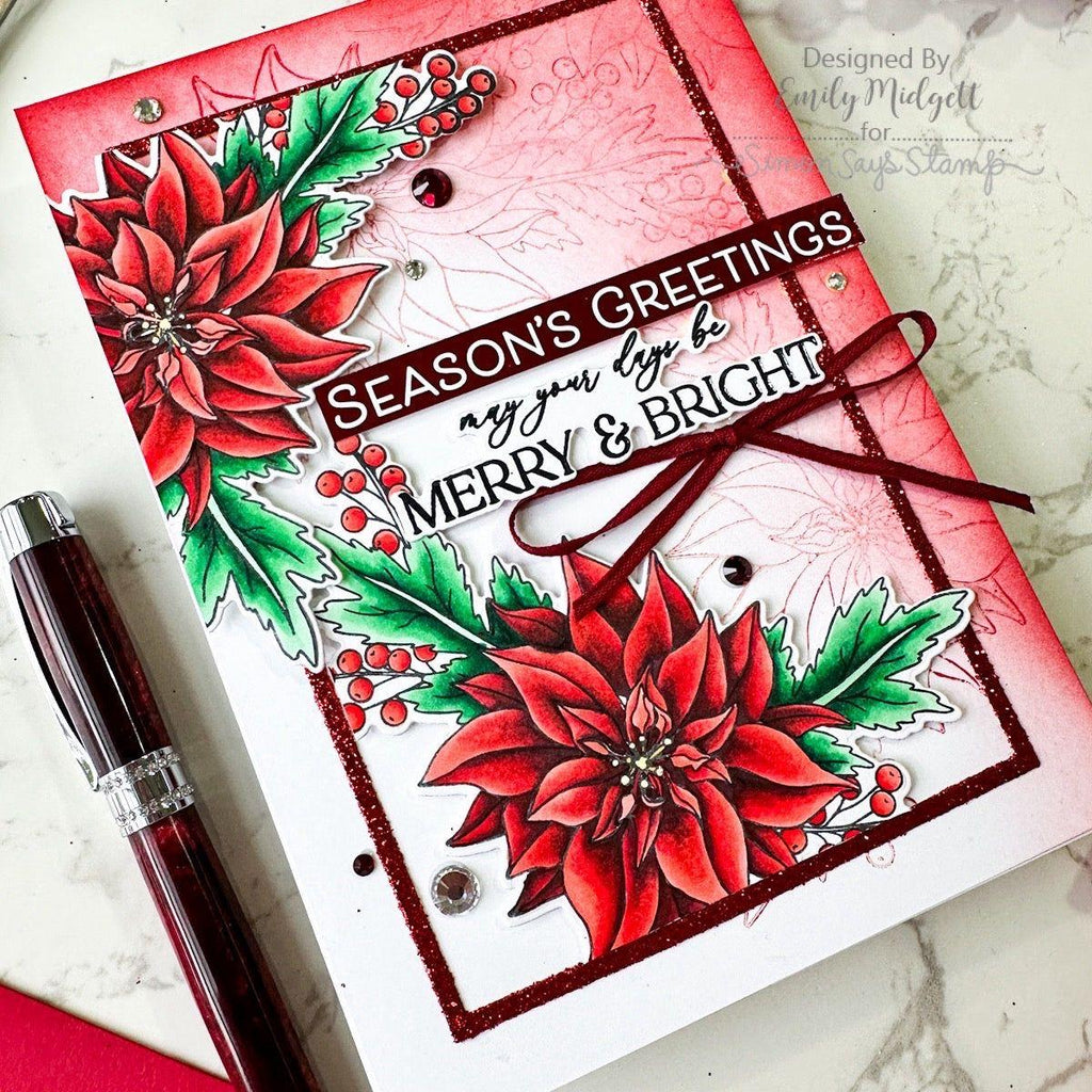 Simon Says Clear Stamp Poinsettia Swag 3140ssc Festive Fun Christmas Card | color-code:ALT03