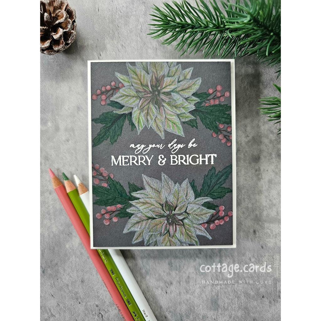 Simon Says Clear Stamp Poinsettia Swag 3140ssc Festive Fun Christmas Card